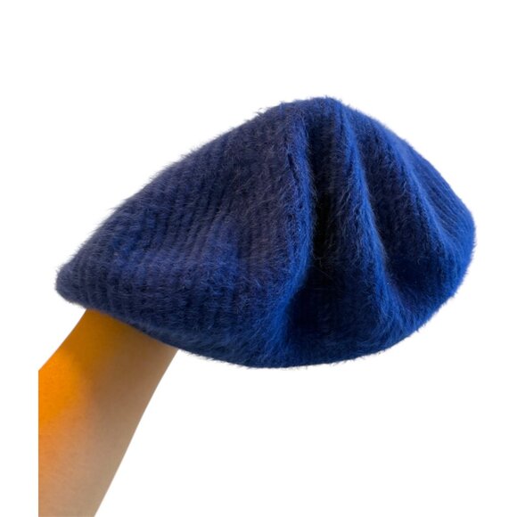 Parkhurst Blue Angora Rabbit Lambswool Blend Beret Hat Made in Canada Winter - Picture 6 of 6